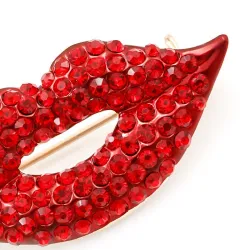 Red crystal lips - broochBrooches