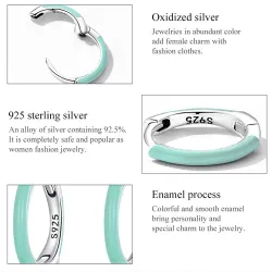 Small hoop earrings - double green color - 925 sterling silverEarrings