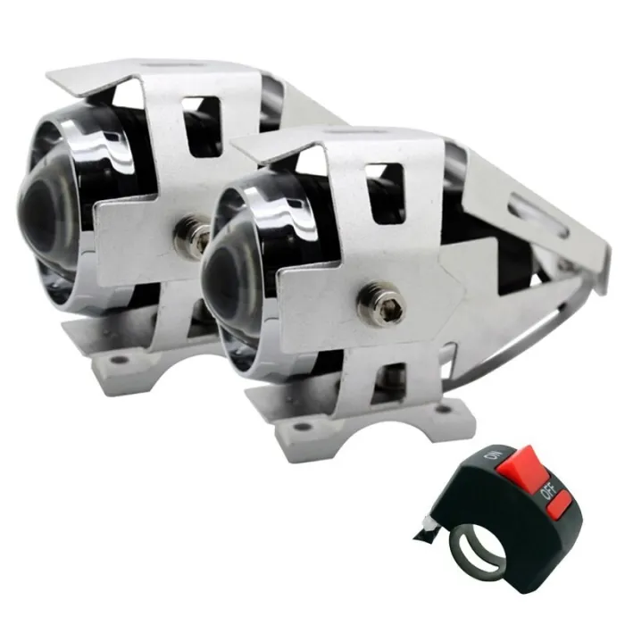 Motorcycle LED headlight - 3000LM CREE Chip U5 - 3 modes - fog lamp - waterproof - 2 piecesLED