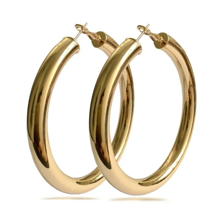 Wide big hoop earrings - 70mmEarrings