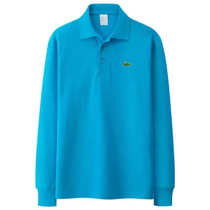 Stylish polo t-shirt - long sleeve - embroidery logo - cottonT-shirts
