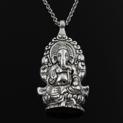 Ganesha Buddha Elephant pendant - silver necklaceNecklaces