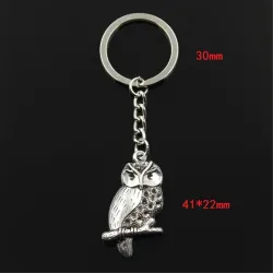 Vintage silver owl keychainKeyrings