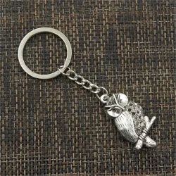 Vintage silver owl keychainKeyrings