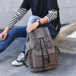 Large capacity canvas backpack - unisexBackpacks