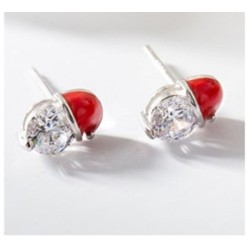 Santa hat earrings - with crystal zirconEarrings