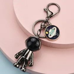 Acrylic robot spaceman / planets - keychainKeyrings