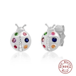Crystal ladybugs earrings - 925 sterling silverEarrings