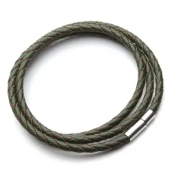 Genuine braided leather - bracelet with magnetic claspsBracelets