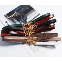 Thin leather belt - gold loose buckleBelts