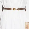 Thin leather belt - gold loose buckleBelts