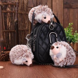 Hedgehog keychain - plush pom pomKeyrings
