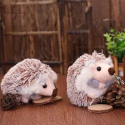 Hedgehog keychain - plush pom pomKeyrings