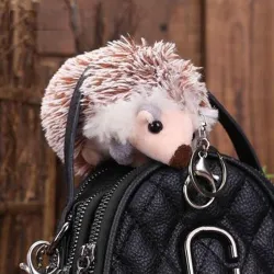 Hedgehog keychain - plush pom pomKeyrings