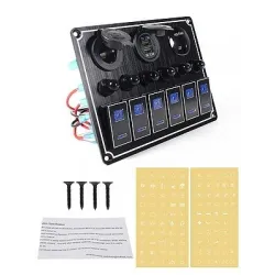 Waterproof metal rocker - toggle switch panel - circuit breaker - USB - 4 / 6 gangTools & maintenance