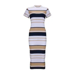 Short sleeve striped dress - midiDresses