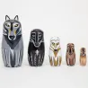 Hand painted wooden wolf - nesting dolls - Russian Matryoshka - 5 piecesToys