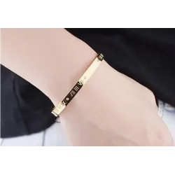 Elegant bracelet - hollow out lucky Roman numerals - titanium steel - unisexBracelets