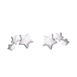 Silver triple star - earringsEarrings