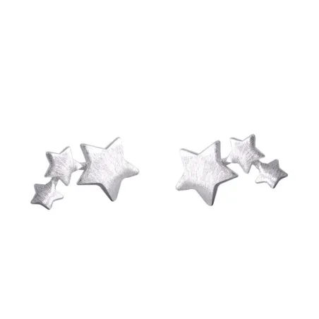 Silver triple star - earringsEarrings