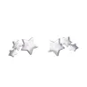 Silver triple star - earringsEarrings