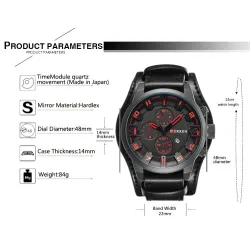 CURREN - military sport watch - Quartz - leather strap - waterproofWatches
