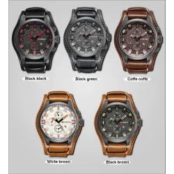 CURREN - military sport watch - Quartz - leather strap - waterproofWatches