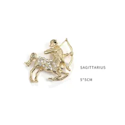 Crystal zodiac signs - gold broochBrooches