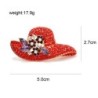 Red crystal hat broochBrooches