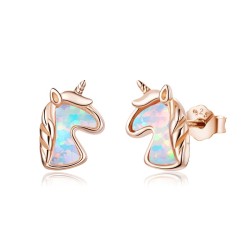 Unicorn earrings - blue opal - 925 sterling silverEarrings