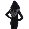 Halloween black hoodie - with zipper - white Gothic style printHoodies & Jumpers