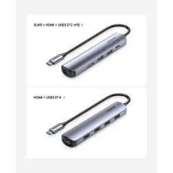 USB-C to HDMI - RJ45 - USB 3.0 - PD - HUB - multifunction adapterHubs