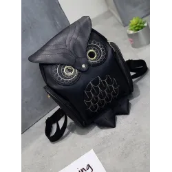 Waterproof leather backpack - with owl patternBackpacks