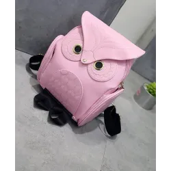 Waterproof leather backpack - with owl patternBackpacks