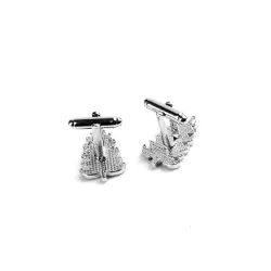 Cufflinks with a green Christmas treeCufflinks