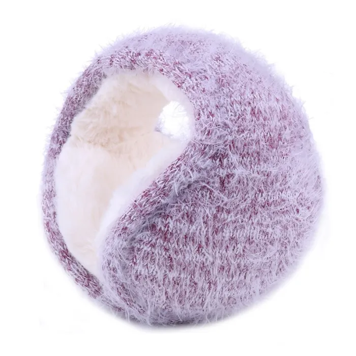 Warm winter earmuffs - foldable - knitted wool / plushHats & Caps