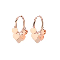 Small hoop earrings - with hanging heartsEarrings