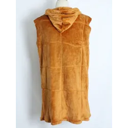 Warm winter fur coat - hooded vestJackets