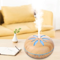 Ultrasonic air humidifier - essential oils diffuser - wood grain - LED - 500 mlHumidifiers