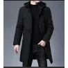 Long winter hooded jacket - zipper - buttonsJackets