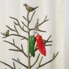 Double red / green chilli pepper - keychainKeyrings