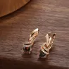 Luxurious rose gold earrings - colorful zircon / crystalsEarrings