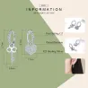 Asymmetric silver earrings - heart / key - with crystals - 925 sterling silverEarrings