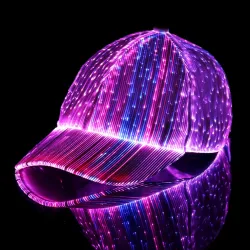 Baseball cap - fiber optic - LED - USB - whiteHats & Caps