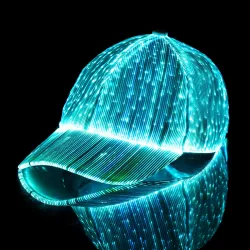 Baseball cap - fiber optic - LED - USB - whiteHats & Caps