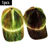 Baseball cap - fiber optic - 7 colors LED - USB - blackHats & Caps