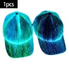Baseball cap - fiber optic - 7 colors LED - USB - blackHats & Caps