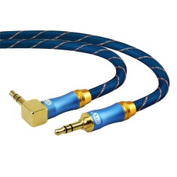 35mm jack AUX audio cable - male to male - 90 degree - right angleCables