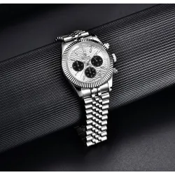 BENYAR - elegant Quartz watch - chronograph - waterproof - stainless steel - whiteWatches