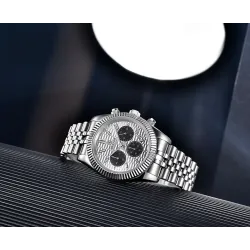 BENYAR - elegant Quartz watch - chronograph - waterproof - stainless steel - whiteWatches